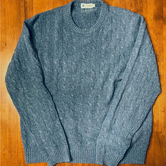 J. Crew Other - J. Crew Men's Heather Blue Cable Knit Crewneck Sweater